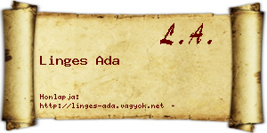 Linges Ada névjegykártya